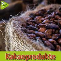 Rohe Produkte von der Kakao Bohne